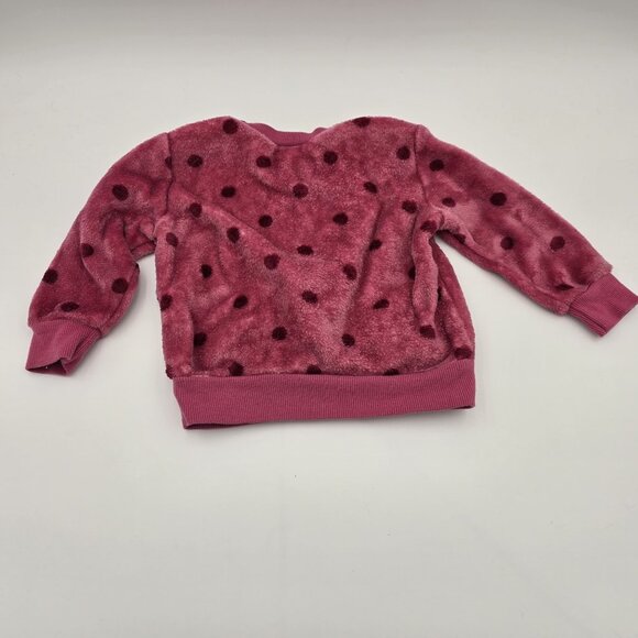Disney Minnie Mouse 2-Piece Toddler Outfit 18M Pink Polka Dot Plush Top & Velour - Picture 3 of 7